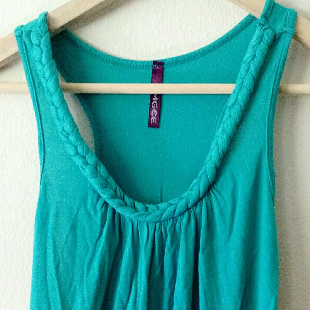 Umgee teal tank top S long